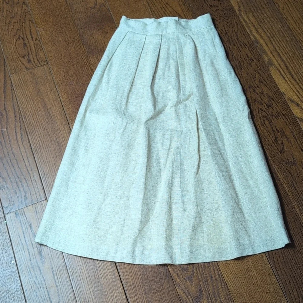 Collegian By California - VINTAGE 1980s Linen Blend Blazer and Skirt Set - Picture 5 of 13
